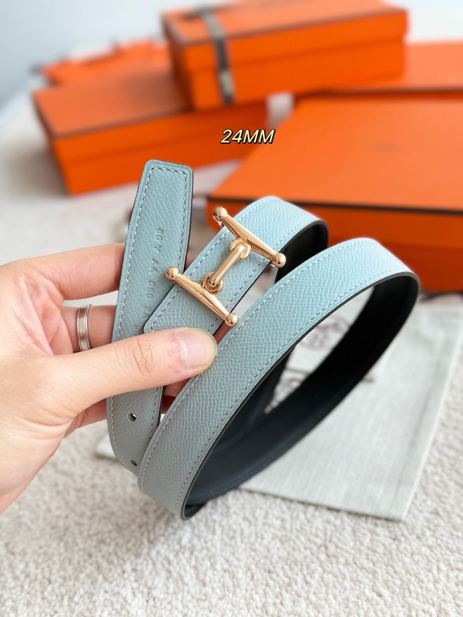 Hermes Epsom calfskin double-sided leather belt 65995