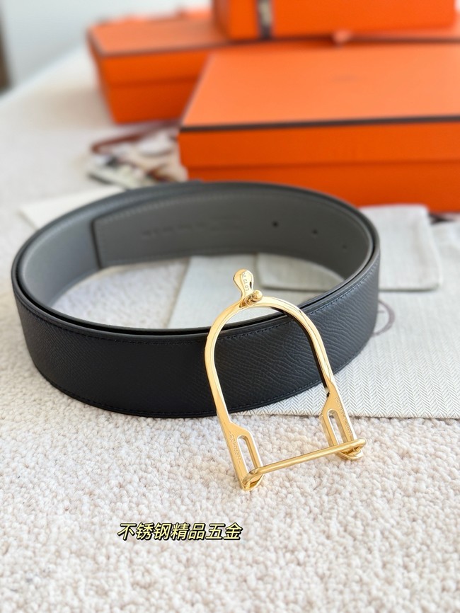 Hermes Epsom calfskin double-sided leather belt 66009