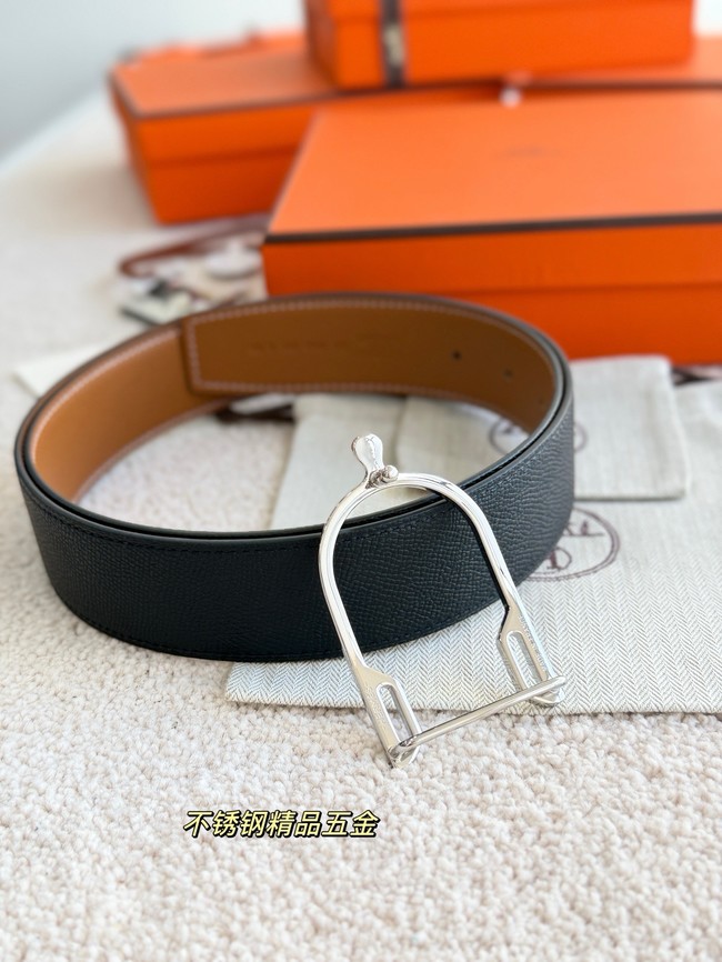 Hermes Epsom calfskin double-sided leather belt 66010