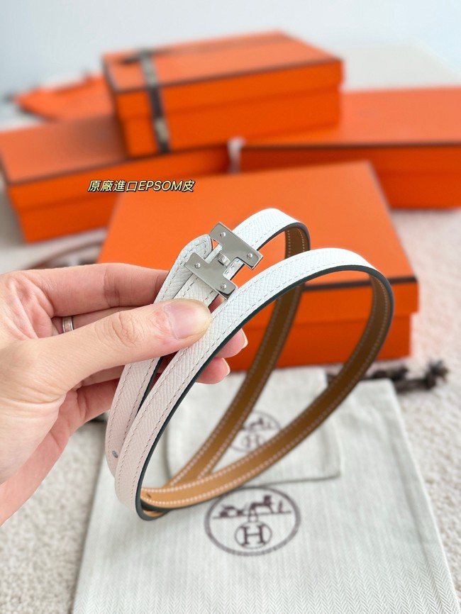 Hermes Swft & Epsom calfskin double-sided leather belt 66025
