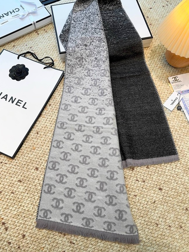 Chanel pattern cashmere scarf XT271