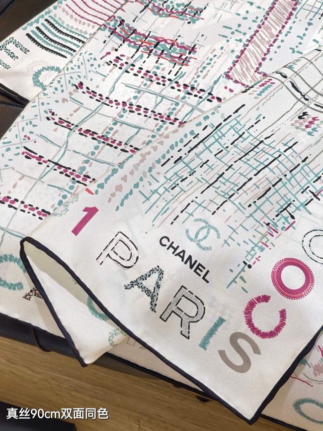 Chanel Square Scarf Silk Jacquard XT289
