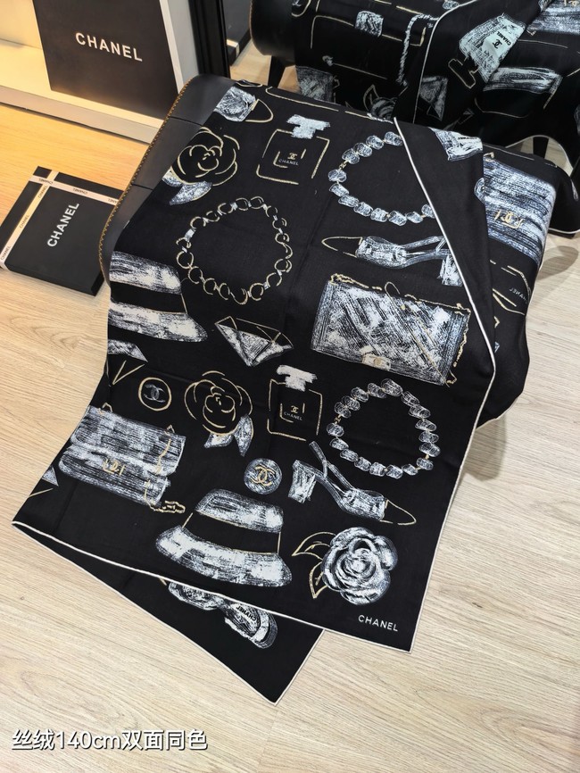 Chanel Square Scarf Silk Jacquard KY141