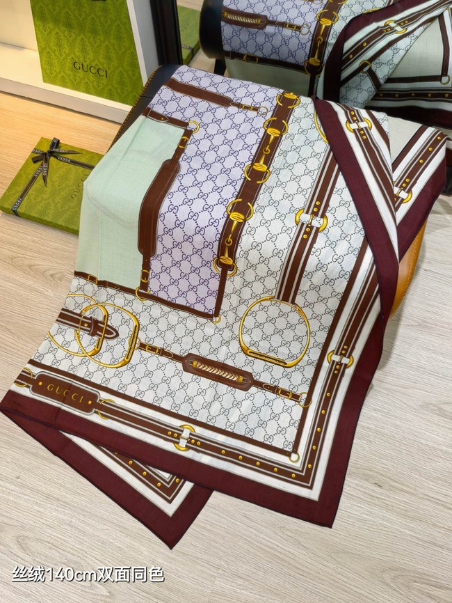 Gucci Square Scarf Silk Jacquard KY145