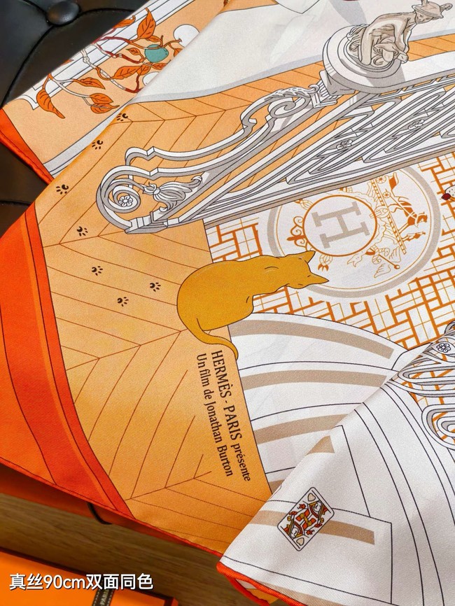 Hermes 90 Square Scarf Silk Twill KY162