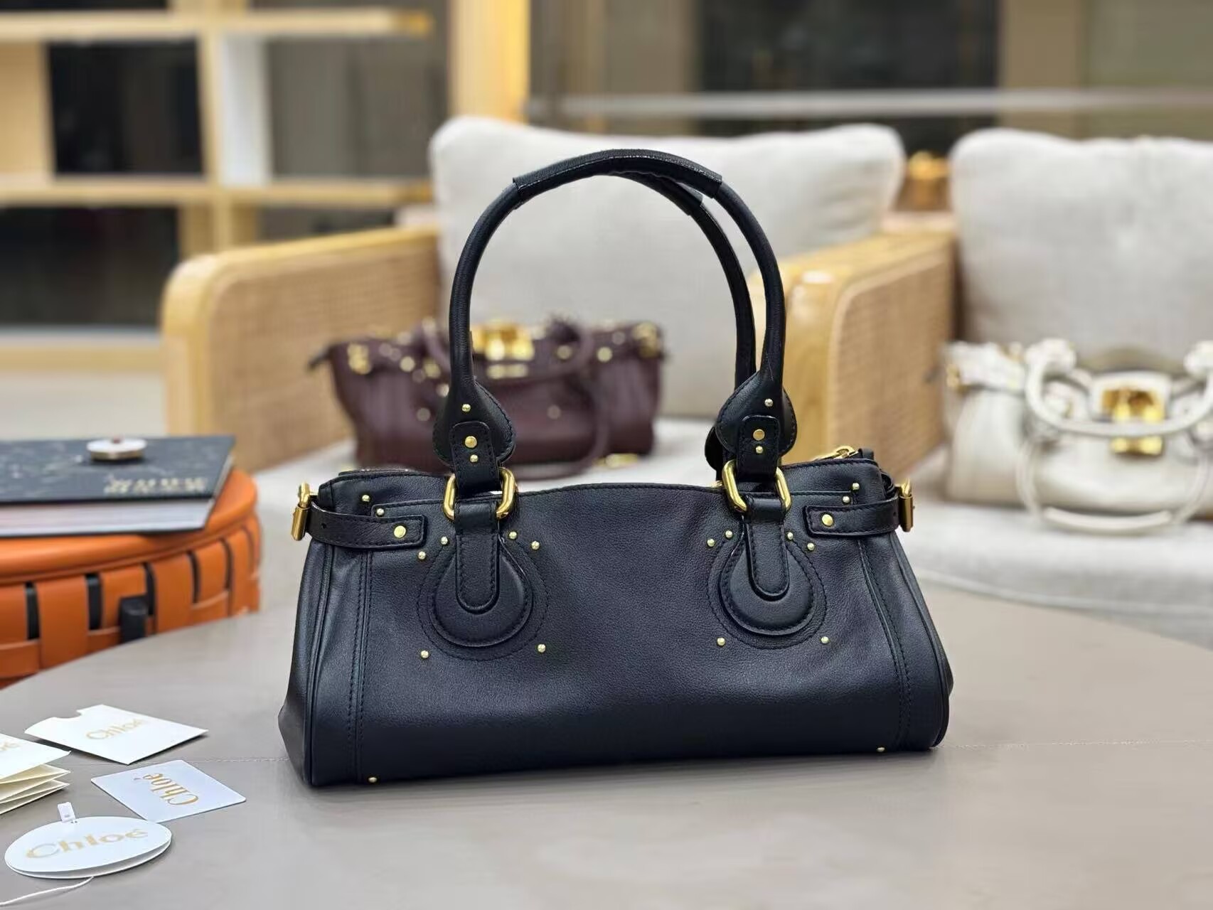 Chloe Original Leather Handle Bag C63202 Black