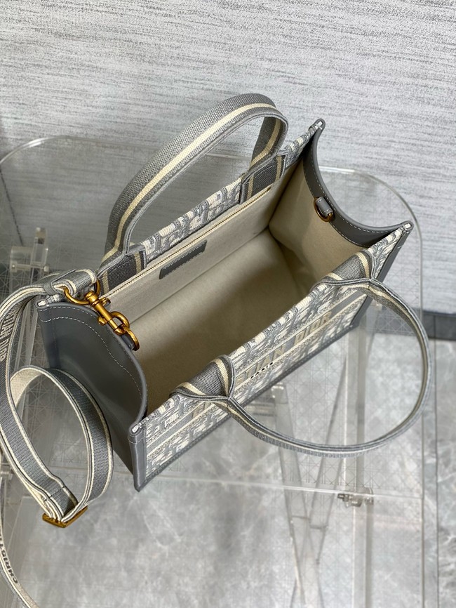 Small Dior Book Tote Dior Oblique Embroidery and Calfskin M1325CZ-3