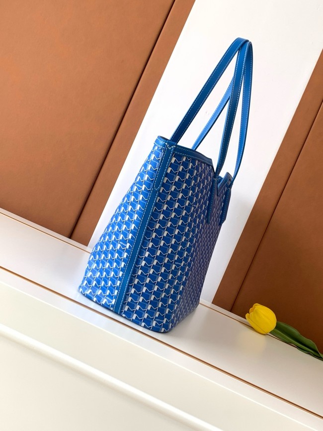 Goyard Calfskin Leather Tote Bag MM M8002 blue