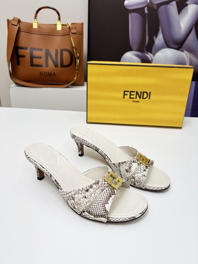 FENDI FFold leather mid-heel sandals 8R8538-1