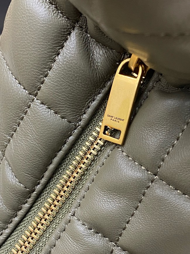 Yves Saint Laurent ICARE hobo in quilted nappa 858160 dark green