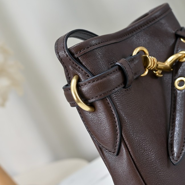 MIUMIU Nappa leather bag 5NR461 dark brown