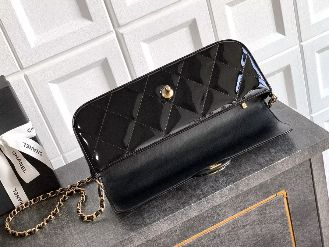 Chanel 25K Original Patent Leather Top Handle Bag A6321 Black Chanel 25K Original Patent Leather Top Handle Bag A6321 Black
