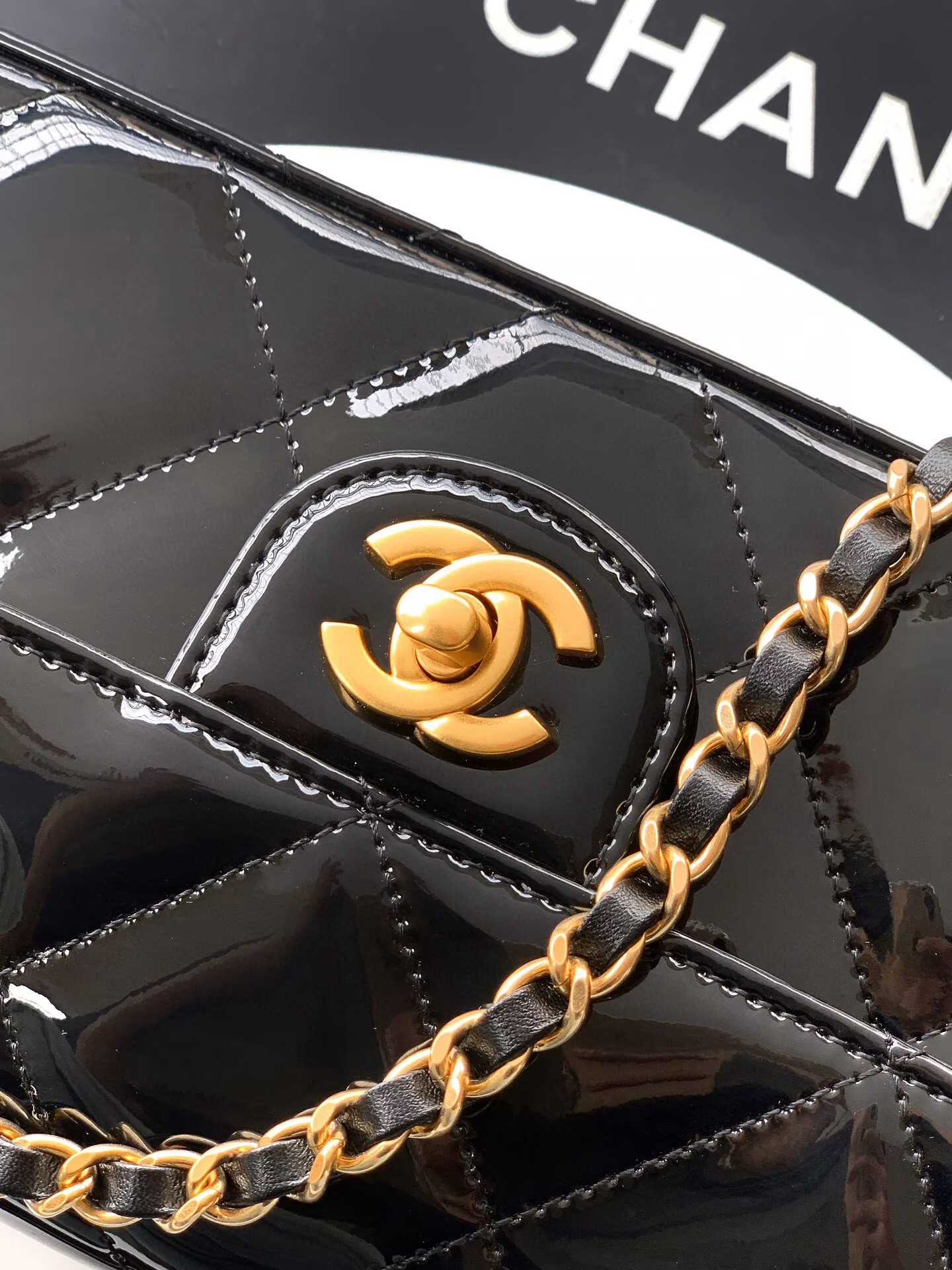 Chanel 25K Original Patent Leather Top Handle Bag A6321 Black Chanel 25K Original Patent Leather Top Handle Bag A6321 Black