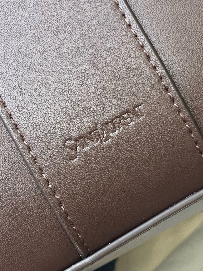 Saint Laurent Y TOTE IN LEATHER 817602 dark brown