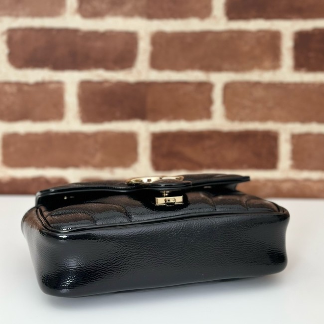 Gucci GG Marmont small shoulder bag Patent leather 446744 black