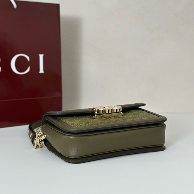Gucci GG Marmont small suede shoulder bag 826761 green