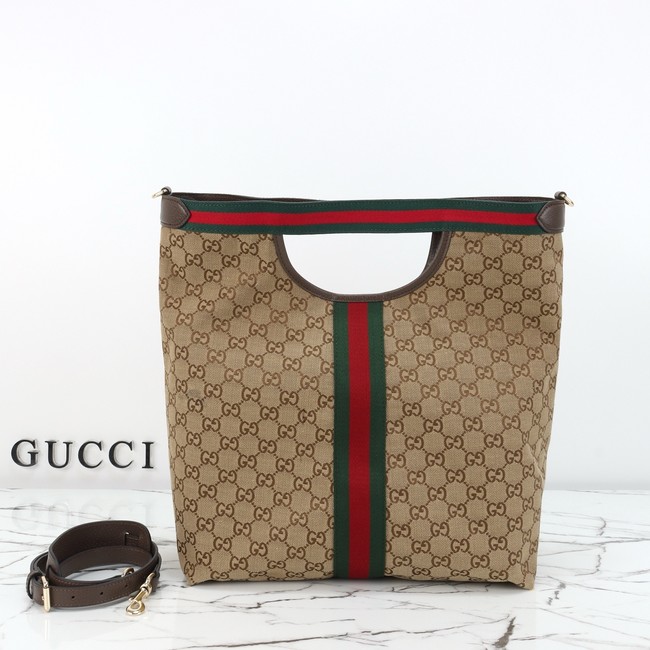 Gucci Giglio small tote bag 865452 beige and brown GG canvas