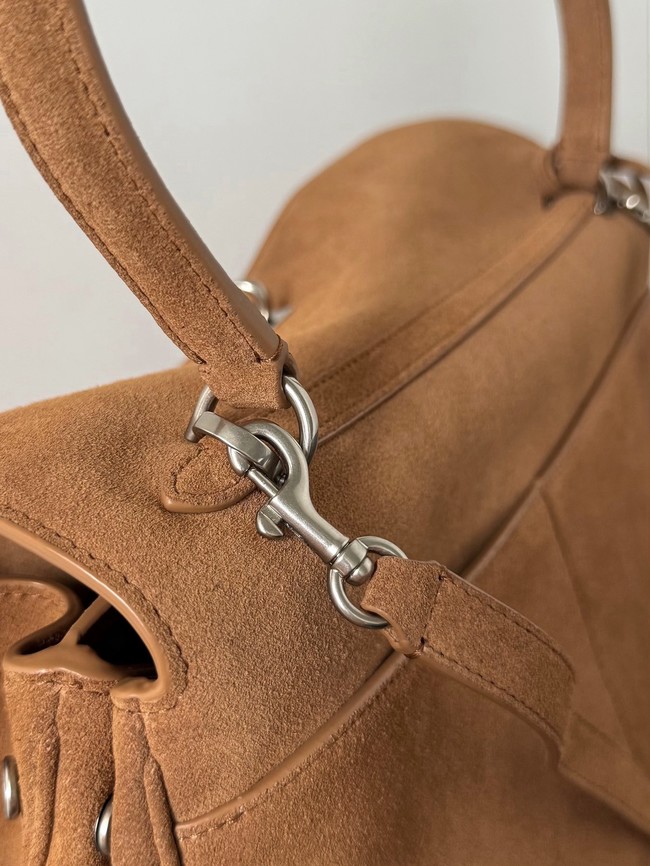 Balenciaga Rodeo Handbag Large suede calfskin 795458 tan