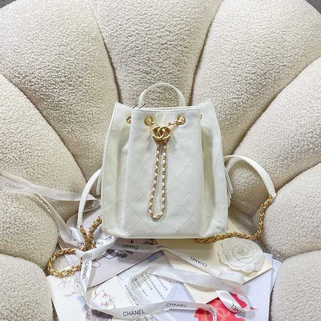 CHANEL 25 Medium Backpack AS5600 white