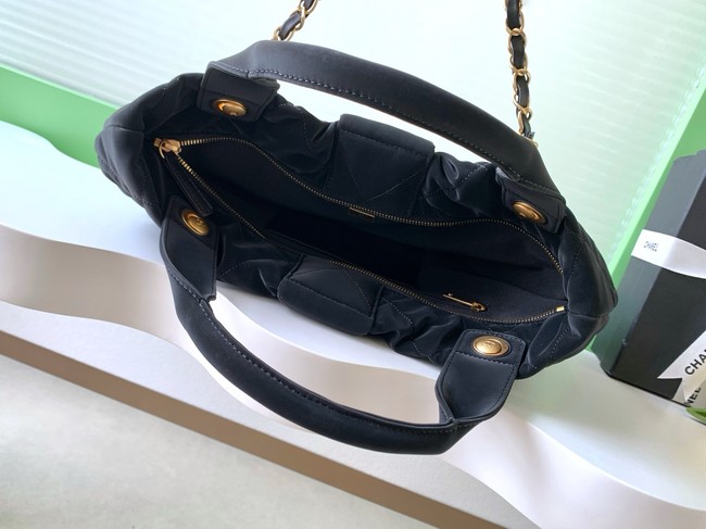 Chanel Velvet-Effect Nylon Mini Bow Bag AS5849 dark blue