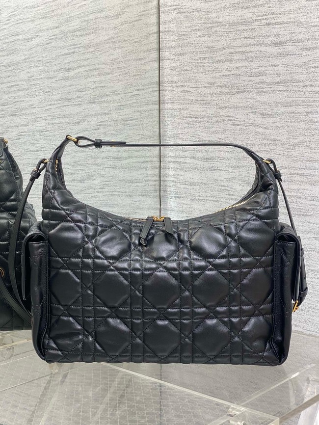 Dior Large D-Dream Bag Macrocannage Lambskin M6322 black