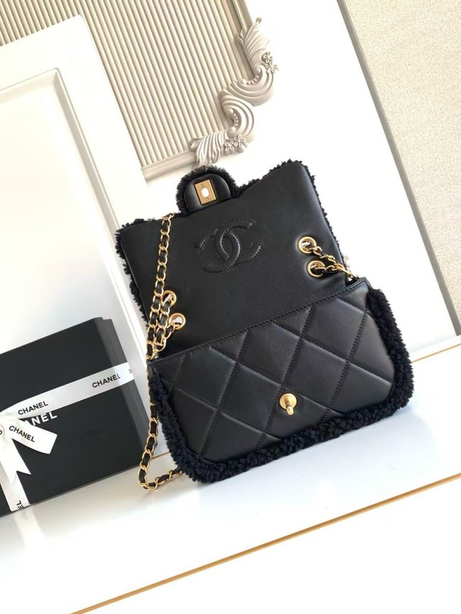 CHANEL Small Shoulder Bag Lambskin AS5149 black