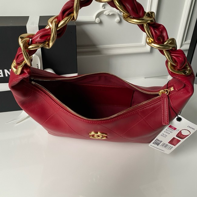 Chanel Hobo Handbag AS5837 red