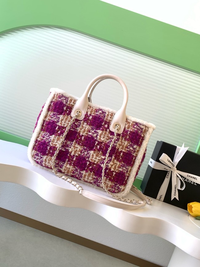 CHANEL Shopping Bag AS5688 white&Purple