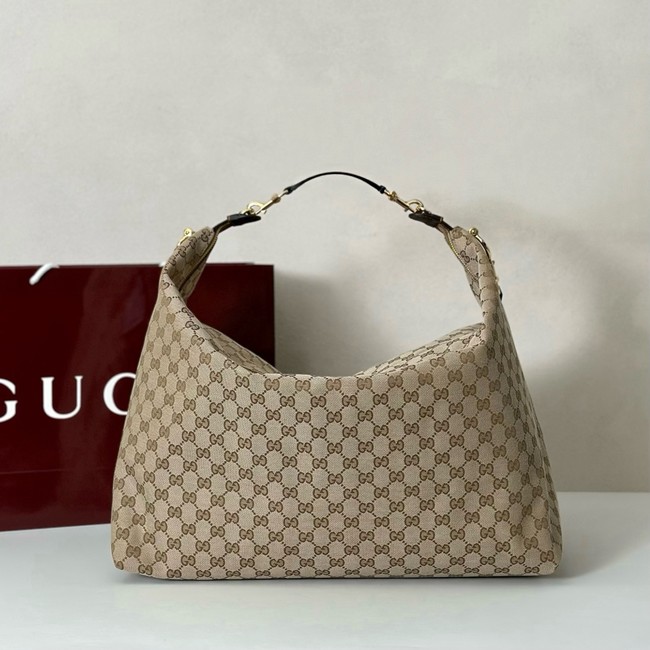 Gucci GG Supreme canvas Hobo Top Handle Bag 864485 Apricot