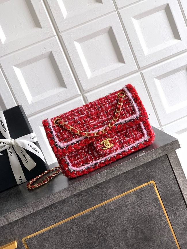 Chanel Small Classic Handbag A01113 red