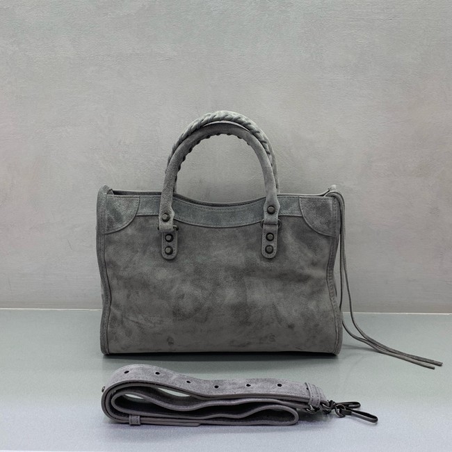 Balenciaga Le City small suede tote bag 230582 grey