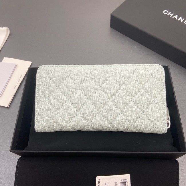 Chanel Classic Zipped Wallet 3726 light blue
