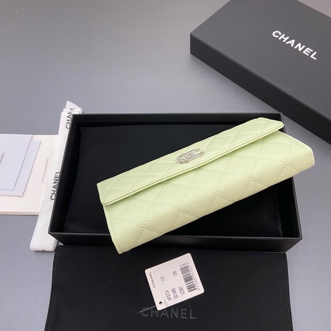 Chanel Long Flap Wallet AP3724 light green
