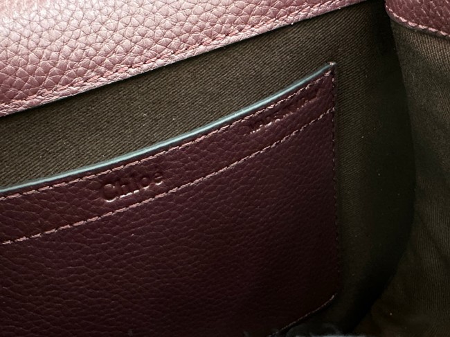 Chloe Grained Calfskin MARCIE saddle bag 31054 burgundy