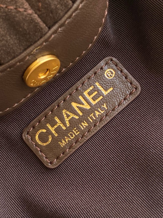 CHANEL mini Hobo Bag Suede AS4981 Coffee