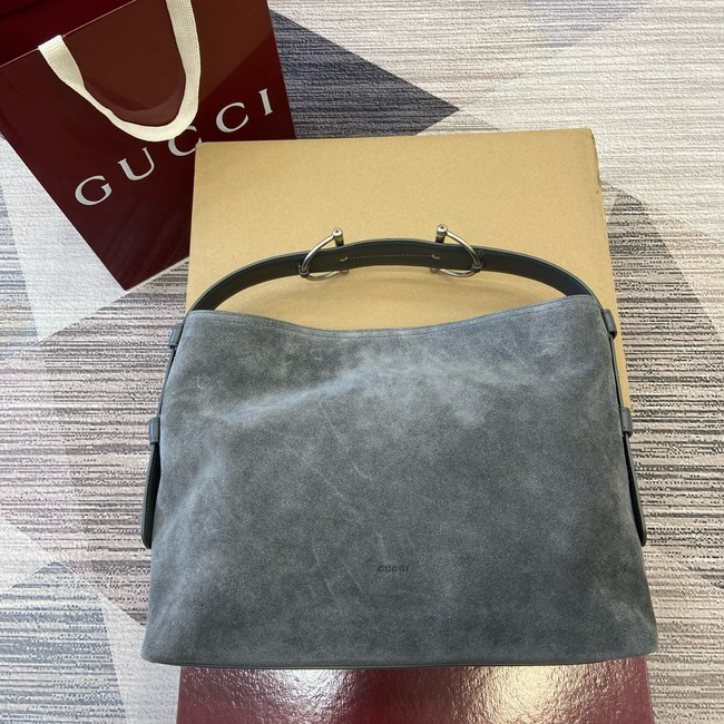 Gucci Beatrix medium tote bag suede 850926 gray