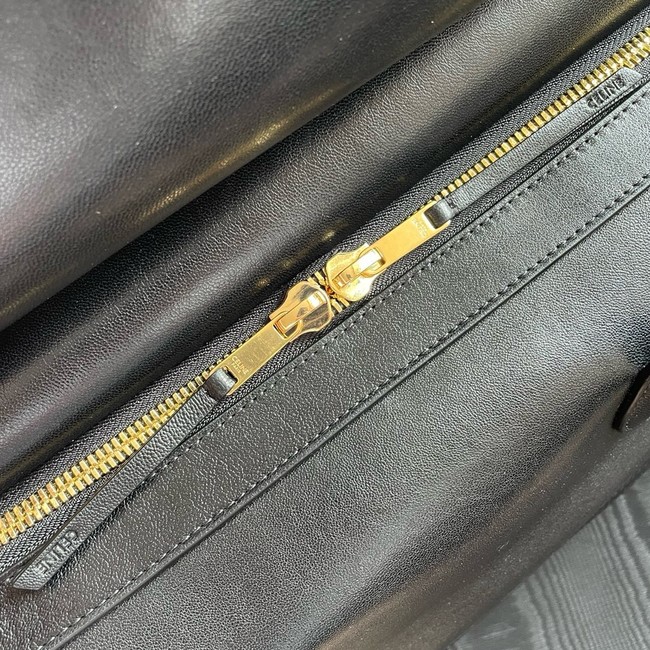 Celine LARGE SMILING NEW LUGGAGE IN SUPPLE SHINY LAMBSKIN 123683 black