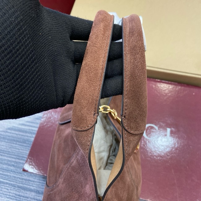 Gucci Beatrix medium tote bag suede 850926 dark brown suede