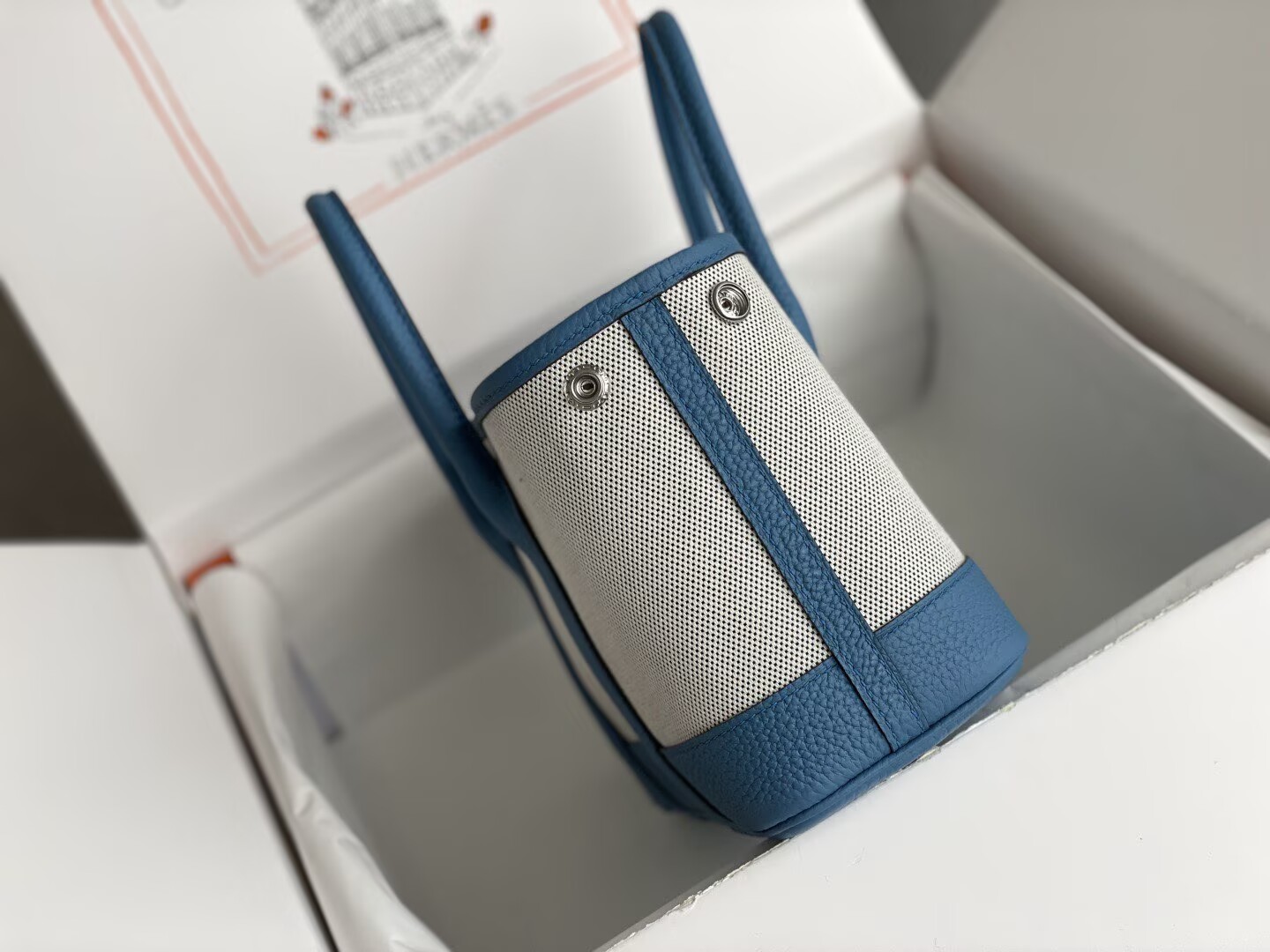 Hermes Mini Garden Party Tote Bags H3673 Blue