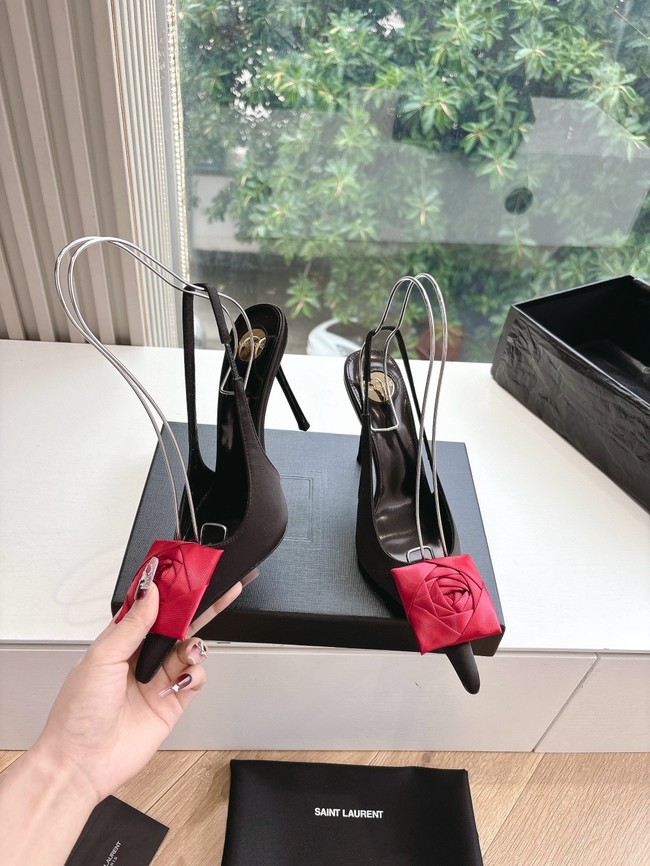 YSL AMALIA slingback pumps in satin crepe 21025-7