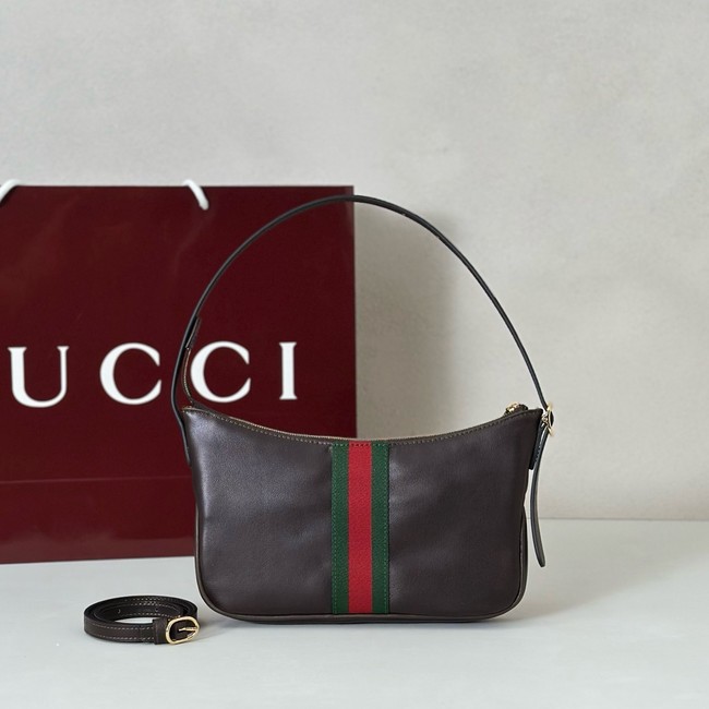 Gucci Half Horsebit small shoulder bag 863406 dark brown 
