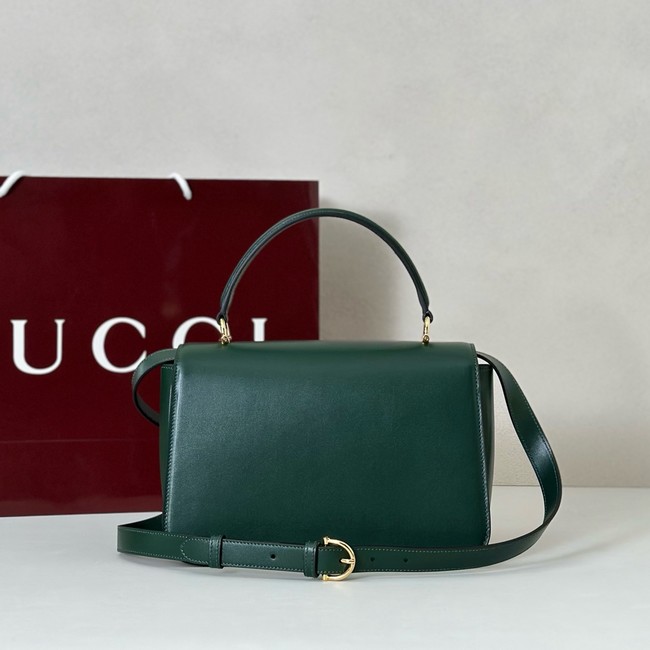 Gucci Siena medium top handle bag 855535 dark green