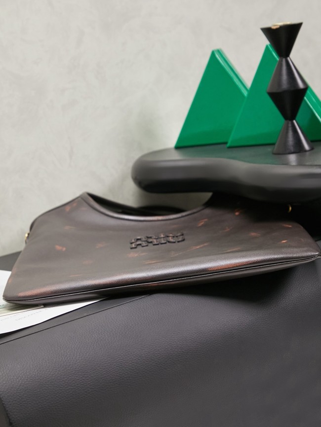 MIUMIU IVY leather handbag 5GB231 brown