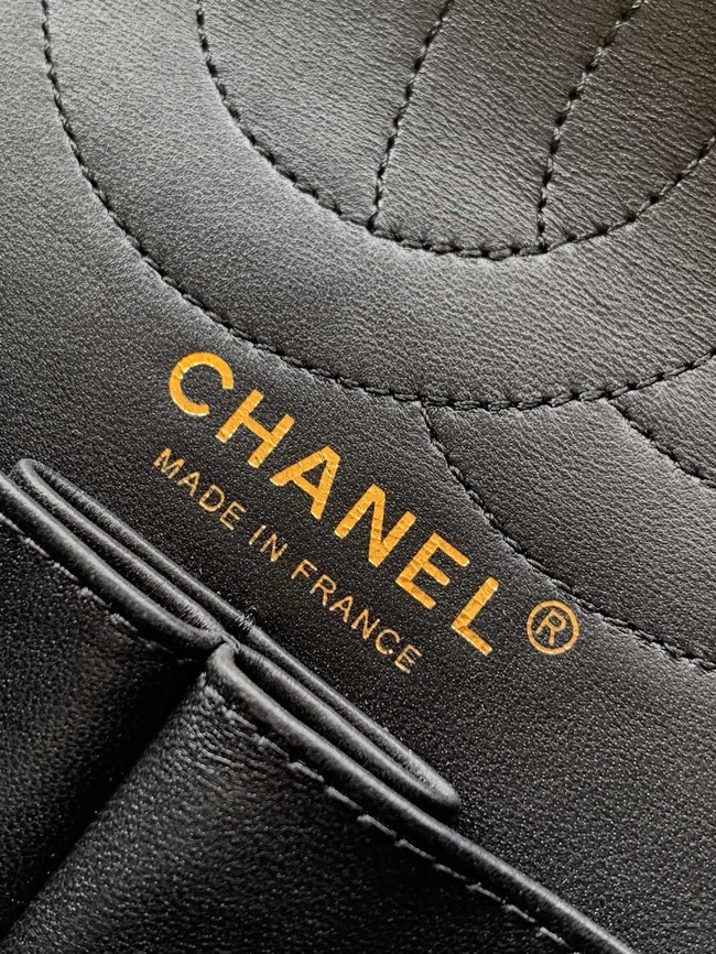 CHANEL Classic Handbag Lambskin CF1112 black&red