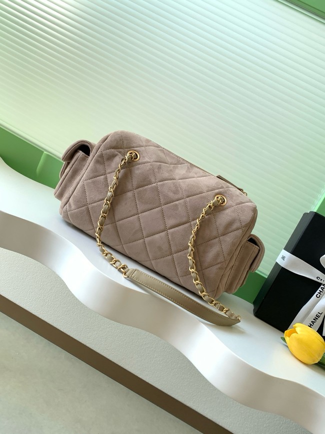 Chanel velvet Small Bowling Bag AS5792 Khaki