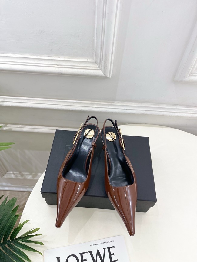 Saint Laurent JEANNE slingback pumps leather 21051-1