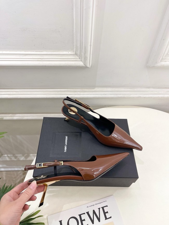Saint Laurent JEANNE slingback pumps leather 21051-1