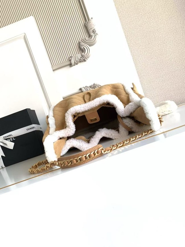 CHANEL 25 Handbag AS5311 Suede Calfskin brown