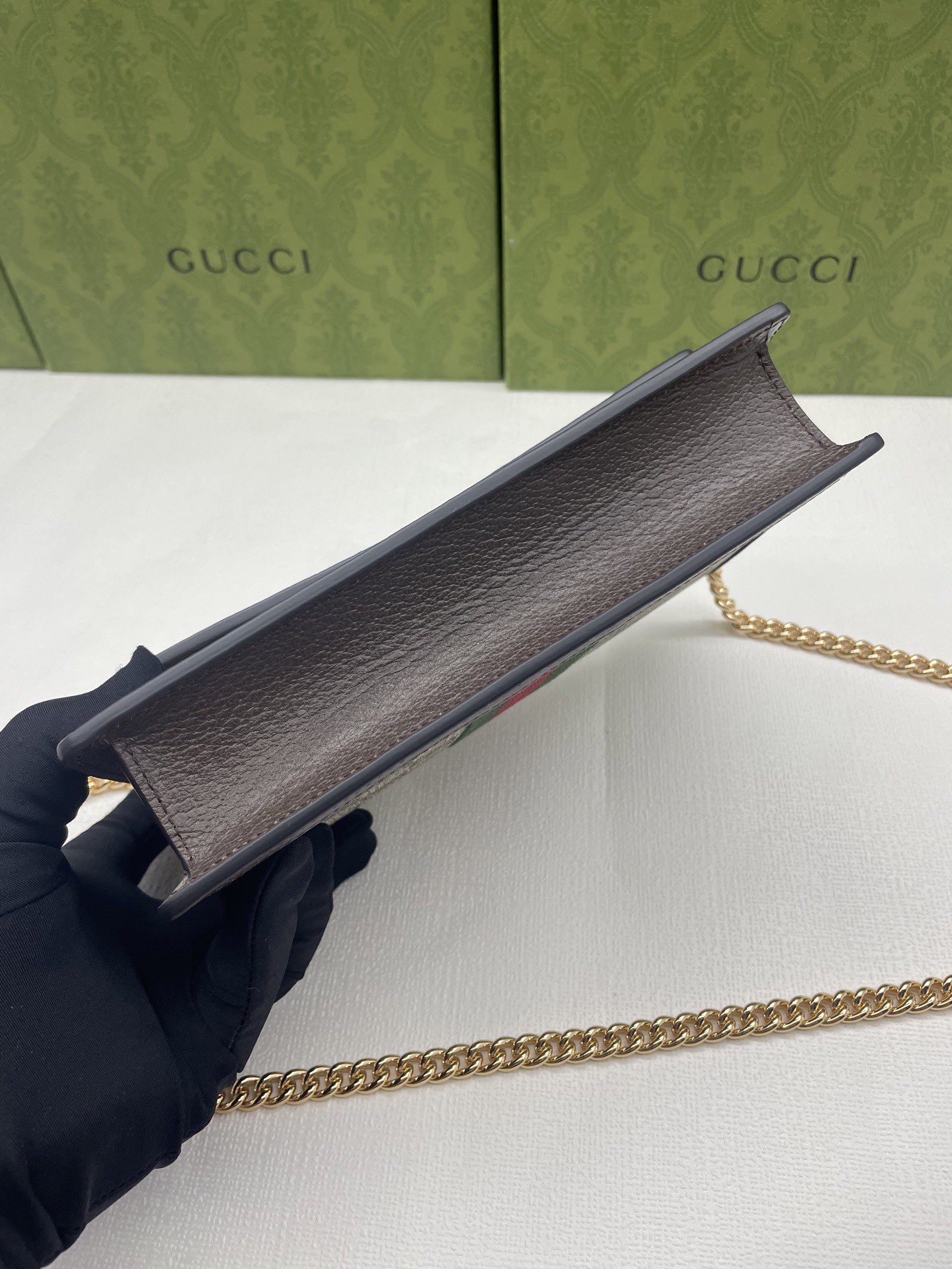 Gucci Ophidia GG Supreme Original Leather Bag 476079 Brown