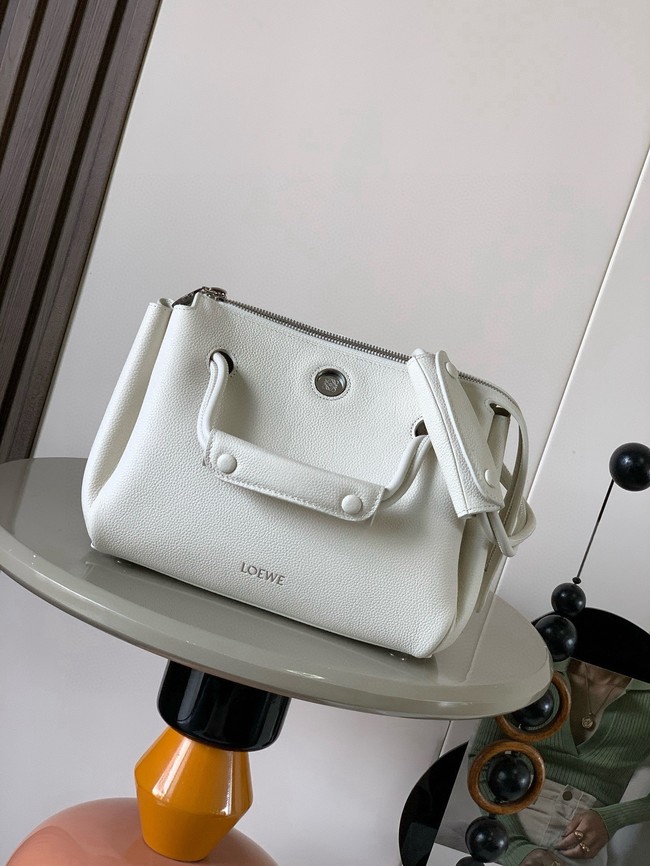 Loewe Medium soft grain leather Madrid bag 9147 light gray